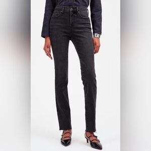 🌟40% OFF SALE Madewell Stovepipe Black Rinse Raw Hem Jeans, Women's 29